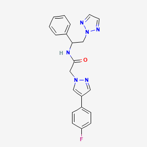 2-(4-(4-fluorophenyl)-1H-pyrazol-1-yl)-N-(1-phenyl-2-(2H-1,2,3-triazol-2-yl)ethyl)acetamide