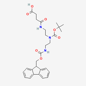 molecular formula C28H35N3O7 B2889758 4-氧代-4-[2-[叔丁氧羰基[2-(9H-芴-9-基甲氧羰基氨基)乙基]氨基]乙基氨基]丁酸 CAS No. 1373763-34-8