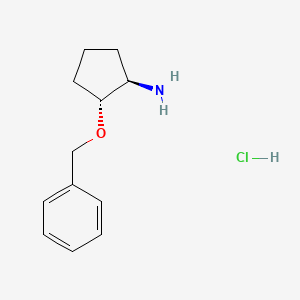 molecular formula C12H18ClNO B2889761 rel-(1R,2R)-2-(Benzyloxy)cyclopentan-1-amine hydrochloride CAS No. 1314952-26-5