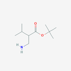 molecular formula C10H21NO2 B2889765 叔丁基2-(氨基甲基)-3-甲基丁酸酯 CAS No. 1486181-00-3