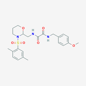 molecular formula C23H29N3O6S B2889772 N1-((3-((2,5-dimethylphenyl)sulfonyl)-1,3-oxazinan-2-yl)methyl)-N2-(4-methoxybenzyl)oxalamide CAS No. 872724-38-4