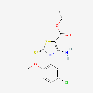 Ethyl 4-amino-3-(5-chloro-2-methoxyphenyl)-2-sulfanylidene-1,3-thiazole-5-carboxylate