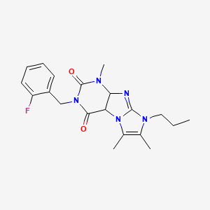 molecular formula C20H22FN5O2 B2889780 3-[(2-fluorophenyl)methyl]-1,6,7-trimethyl-8-propyl-1H,2H,3H,4H,8H-imidazo[1,2-g]purine-2,4-dione CAS No. 878412-09-0
