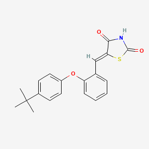 molecular formula C20H19NO3S B2889781 (5Z)-5-[[2-(4-叔丁基苯氧基)苯基]亚甲基]-1,3-噻唑烷-2,4-二酮 CAS No. 917602-11-0