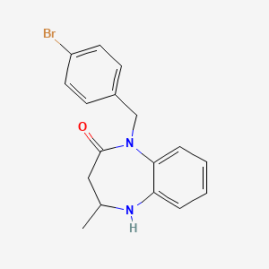 molecular formula C17H17BrN2O B2889783 1-(4-bromobenzyl)-4-methyl-1,3,4,5-tetrahydro-2H-1,5-benzodiazepin-2-one CAS No. 950353-63-6