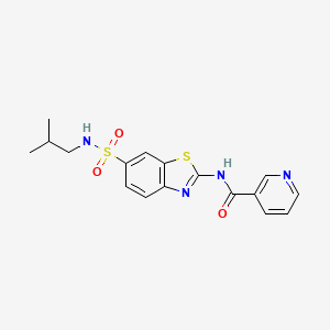 molecular formula C17H18N4O3S2 B2889785 N-(6-(N-isobutylsulfamoyl)benzo[d]thiazol-2-yl)nicotinamide CAS No. 692746-11-5