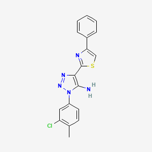 molecular formula C18H14ClN5S B2889796 1-(3-chloro-4-methylphenyl)-4-(4-phenyl-1,3-thiazol-2-yl)-1H-1,2,3-triazol-5-amine CAS No. 1207050-65-4
