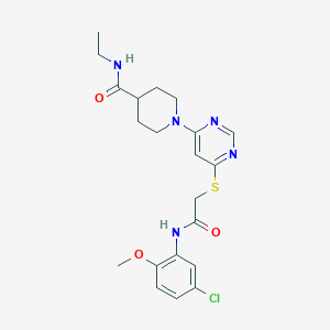 1-(6-((2-((5-chloro-2-methoxyphenyl)amino)-2-oxoethyl)thio)pyrimidin-4-yl)-N-ethylpiperidine-4-carboxamide