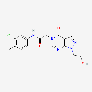 N-(3-chloro-4-methylphenyl)-2-[1-(2-hydroxyethyl)-4-oxopyrazolo[3,4-d]pyrimidin-5-yl]acetamide