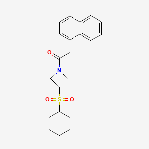 molecular formula C21H25NO3S B2889805 1-(3-(环己基磺酰)氮杂环丁-1-基)-2-(萘-1-基)乙酮 CAS No. 1797632-02-0