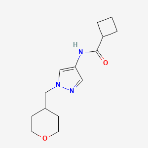 N-(1-((tetrahydro-2H-pyran-4-yl)methyl)-1H-pyrazol-4-yl)cyclobutanecarboxamide