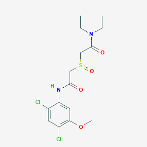 molecular formula C15H20Cl2N2O4S B2889811 2-{[2-(2,4-dichloro-5-methoxyanilino)-2-oxoethyl]sulfinyl}-N,N-diethylacetamide CAS No. 341965-16-0