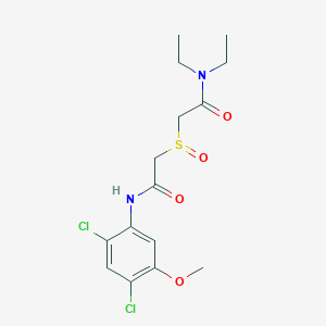 molecular formula C15H20Cl2N2O4S B2889811 2-{[2-(2,4-二氯-5-甲氧基苯胺)-2-氧代乙基]亚磺酰基}-N,N-二乙基乙酰胺 CAS No. 341965-16-0