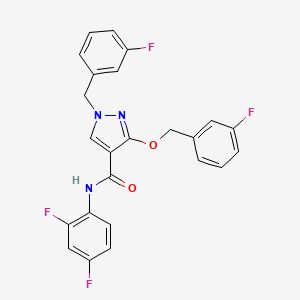 molecular formula C24H17F4N3O2 B2889814 N-(2,4-difluorophenyl)-1-(3-fluorobenzyl)-3-((3-fluorobenzyl)oxy)-1H-pyrazole-4-carboxamide CAS No. 1013759-03-9