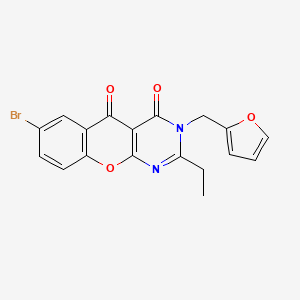 molecular formula C18H13BrN2O4 B2889815 7-bromo-2-ethyl-3-(furan-2-ylmethyl)-3H-chromeno[2,3-d]pyrimidine-4,5-dione CAS No. 883952-63-4