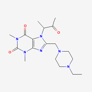 8-[(4-Ethylpiperazin-1-yl)methyl]-1,3-dimethyl-7-(3-oxobutan-2-yl)purine-2,6-dione