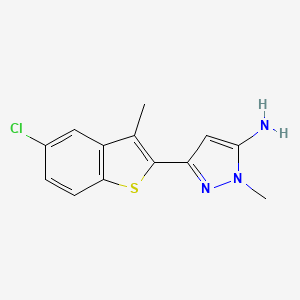 5-(5-Chloro-3-methyl-1-benzothiophen-2-yl)-2-methylpyrazol-3-amine