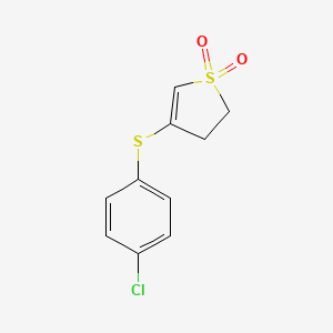 molecular formula C10H9ClO2S2 B2889821 4-(4-Chlorophenyl)sulfanyl-2,3-dihydrothiophene 1,1-dioxide CAS No. 339023-41-5
