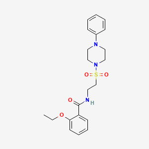molecular formula C21H27N3O4S B2889823 2-ethoxy-N-[2-(4-phenylpiperazin-1-yl)sulfonylethyl]benzamide CAS No. 897611-96-0