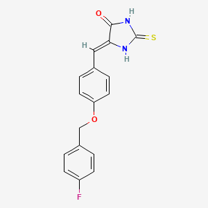 molecular formula C17H13FN2O2S B2889828 (5Z)-5-{4-[(4-fluorobenzyl)oxy]benzylidene}-2-thioxoimidazolidin-4-one CAS No. 347371-08-8