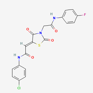 molecular formula C19H13ClFN3O4S B2889829 2-[(5Z)-5-[2-(4-氯苯胺)-2-氧代乙叉基]-2,4-二氧代-1,3-噻唑烷-3-基]-N-(4-氟苯基)乙酰胺 CAS No. 1164524-65-5