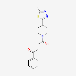 molecular formula C18H21N3O2S B2889830 1-(4-(5-甲基-1,3,4-噻二唑-2-基)哌啶-1-基)-4-苯基丁烷-1,4-二酮 CAS No. 1396888-77-9