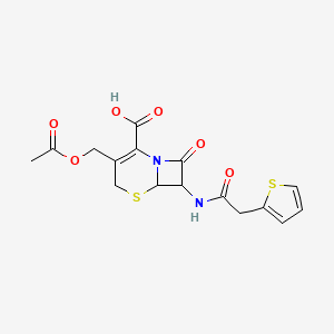 3-[(Acetyloxy)methyl]-8-oxo-7-[(thiophen-2-ylacetyl)amino]-5-thia-1-azabicyclo[4.2.0]oct-2-ene-2-carboxylic acid