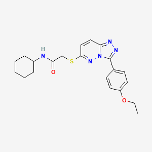 molecular formula C21H25N5O2S B2889836 N-cyclohexyl-2-((3-(4-ethoxyphenyl)-[1,2,4]triazolo[4,3-b]pyridazin-6-yl)thio)acetamide CAS No. 852436-91-0