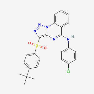 molecular formula C25H22ClN5O2S B2889837 3-[(4-tert-butylphenyl)sulfonyl]-N-(4-chlorophenyl)[1,2,3]triazolo[1,5-a]quinazolin-5-amine CAS No. 866848-21-7