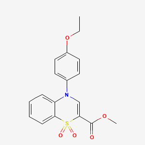 molecular formula C18H17NO5S B2889846 4-(4-乙氧基苯基)-4H-1,4-苯并噻嗪-2-甲酸甲酯 1,1-二氧化物 CAS No. 1291842-31-3