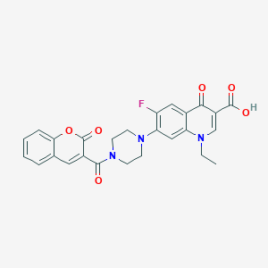 1-ethyl-6-fluoro-4-oxo-7-[4-(2-oxo-2H-chromene-3-carbonyl)piperazin-1-yl]-1,4-dihydroquinoline-3-carboxylic acid