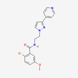 molecular formula C18H17BrN4O2 B2889858 2-bromo-5-methoxy-N-(2-(3-(pyridin-4-yl)-1H-pyrazol-1-yl)ethyl)benzamide CAS No. 1448029-53-5