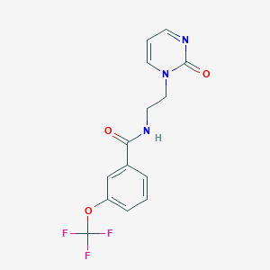 molecular formula C14H12F3N3O3 B2889861 N-(2-(2-oxopyrimidin-1(2H)-yl)ethyl)-3-(trifluoromethoxy)benzamide CAS No. 2175979-68-5