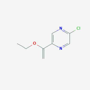 molecular formula C8H9ClN2O B2889863 2-氯-5-(1-乙氧基乙烯基)吡嗪 CAS No. 1206723-31-0