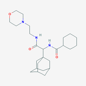 molecular formula C25H41N3O3 B2889865 N-(1-(1-adamantyl)-2-{[2-(4-morpholinyl)ethyl]amino}-2-oxoethyl)cyclohexanecarboxamide CAS No. 1009683-83-3