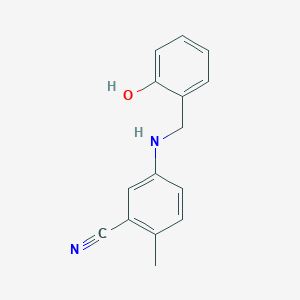 molecular formula C15H14N2O B2889866 5-((2-Hydroxybenzyl)amino)-2-methylbenzenecarbonitrile CAS No. 297149-83-8