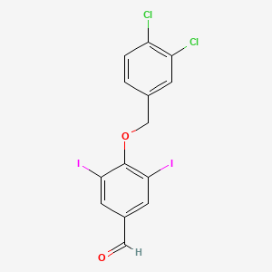 molecular formula C14H8Cl2I2O2 B2889868 4-[(3,4-二氯苄基)氧基]-3,5-二碘苯甲醛 CAS No. 1134336-77-8