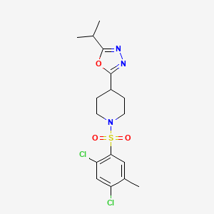 2-(1-((2,4-Dichloro-5-methylphenyl)sulfonyl)piperidin-4-yl)-5-isopropyl-1,3,4-oxadiazole