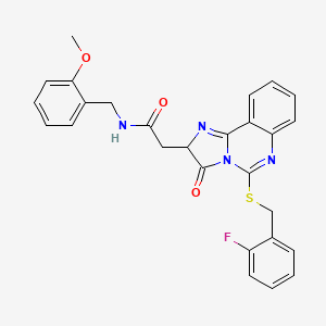 2-[5-[(2-fluorophenyl)methylsulfanyl]-3-oxo-2H-imidazo[1,2-c]quinazolin-2-yl]-N-[(2-methoxyphenyl)methyl]acetamide