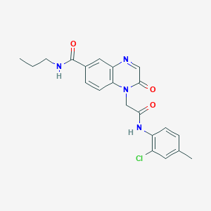 molecular formula C21H21ClN4O3 B2889891 1-(2-((2-chloro-4-methylphenyl)amino)-2-oxoethyl)-2-oxo-N-propyl-1,2-dihydroquinoxaline-6-carboxamide CAS No. 1251695-63-2