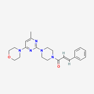 molecular formula C22H27N5O2 B2889904 (E)-1-(4-(4-methyl-6-morpholinopyrimidin-2-yl)piperazin-1-yl)-3-phenylprop-2-en-1-one CAS No. 1219915-19-1