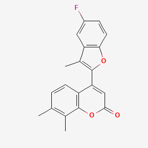 4-(5-Fluoro-3-methyl-1-benzofuran-2-yl)-7,8-dimethylchromen-2-one
