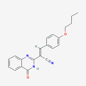 molecular formula C21H19N3O2 B2889911 (E)-3-(4-butoxyphenyl)-2-(4-oxo-3,4-dihydroquinazolin-2-yl)acrylonitrile CAS No. 620583-48-4