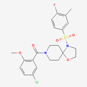 (5-Chloro-2-methoxyphenyl)(4-((4-fluoro-3-methylphenyl)sulfonyl)-1-oxa-4,8-diazaspiro[4.5]decan-8-yl)methanone