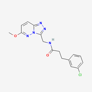 molecular formula C16H16ClN5O2 B2889916 3-(3-chlorophenyl)-N-((6-methoxy-[1,2,4]triazolo[4,3-b]pyridazin-3-yl)methyl)propanamide CAS No. 2034326-23-1