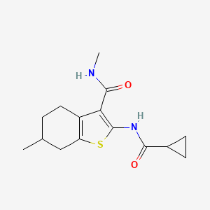 molecular formula C15H20N2O2S B2889924 2-(cyclopropanecarboxamido)-N,6-dimethyl-4,5,6,7-tetrahydrobenzo[b]thiophene-3-carboxamide CAS No. 892980-50-6