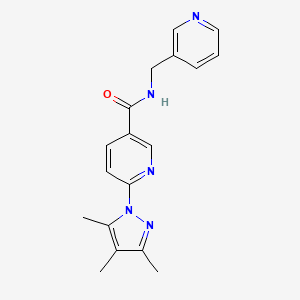 molecular formula C18H19N5O B2889931 N-(pyridin-3-ylmethyl)-6-(3,4,5-trimethyl-1H-pyrazol-1-yl)nicotinamide CAS No. 1286702-92-8