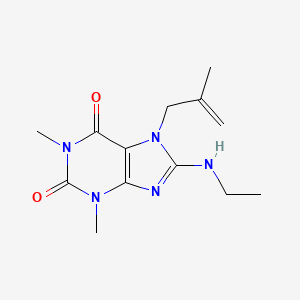 molecular formula C13H19N5O2 B2889940 8-(ethylamino)-1,3-dimethyl-7-(2-methylprop-2-en-1-yl)-3,7-dihydro-1H-purine-2,6-dione CAS No. 373373-51-4