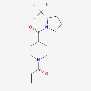1-[4-[2-(Trifluoromethyl)pyrrolidine-1-carbonyl]piperidin-1-yl]prop-2-en-1-one