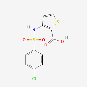 molecular formula C11H8ClNO4S2 B2889943 3-{[(4-Chlorophenyl)sulfonyl]amino}thiophene-2-carboxylic acid CAS No. 254878-28-9